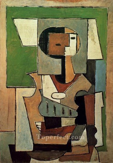 Composition avec personnage Femme aux bras croises 1920 Cubism Oil Paintings